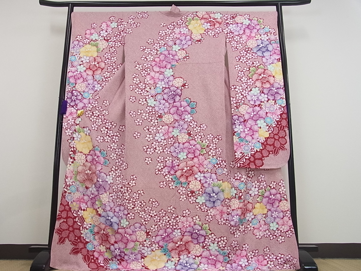 平和屋□極上 振袖 駒刺繍 舞花文 金彩 逸品s8853 駒刺繍 振袖 平和