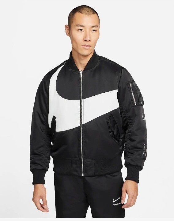 NIKE AS M NSW SYNFL SWOOSH BOMBER BLACK L 定価18，700円 ナイキ ma-1 Big ボンバー ダウン 中綿 コート 黒 ブラック