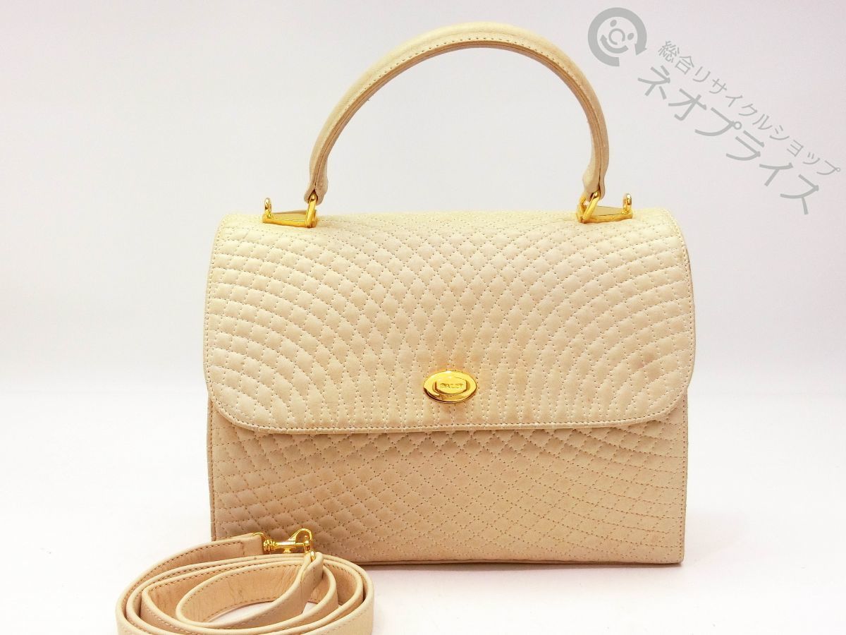 ◇A5180 BALLY バリー キルティング レザー ターンロック 2WAY ハンド 