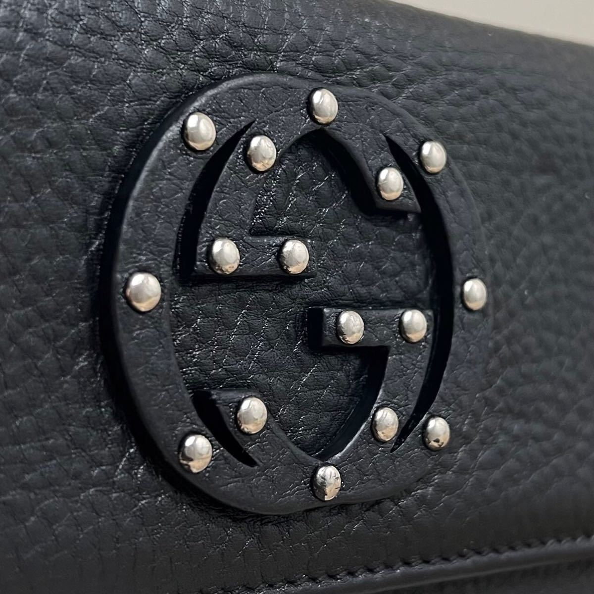 □1円□グッチ□美品□GUCCI□長財布□GG□シマレザー□男女 ソーホー