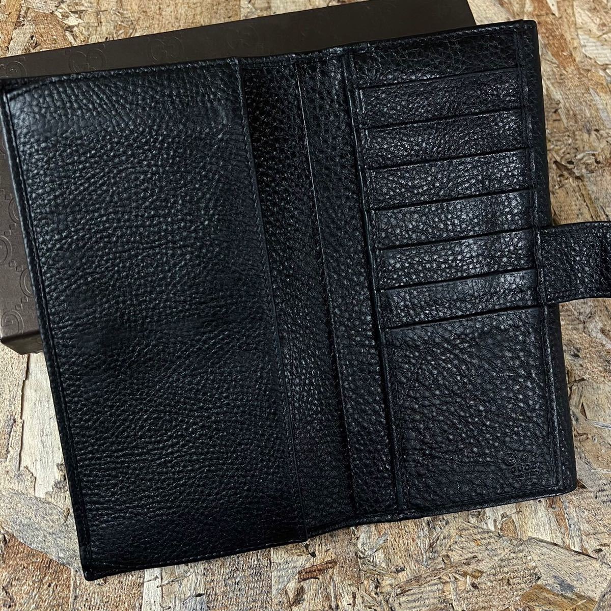 □1円□グッチ□美品□GUCCI□長財布□GG□シマレザー□男女 ソーホー