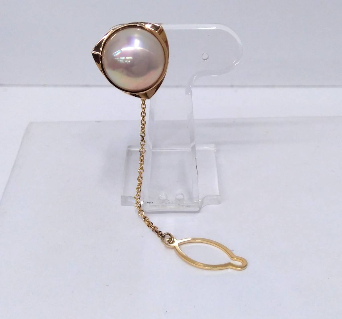 K14　パール系　タイタック 　約1.8×1.8cm　7.6g