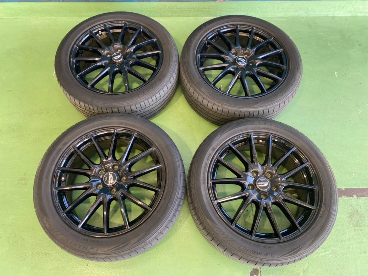 ☆MID シュナイダー SQ27 18インチアルミホイール 18×7J+50 PCD 114.3 5H 225/50R18 2020年製 4本 CH-R ヤリスクロス CX-3☆04388727