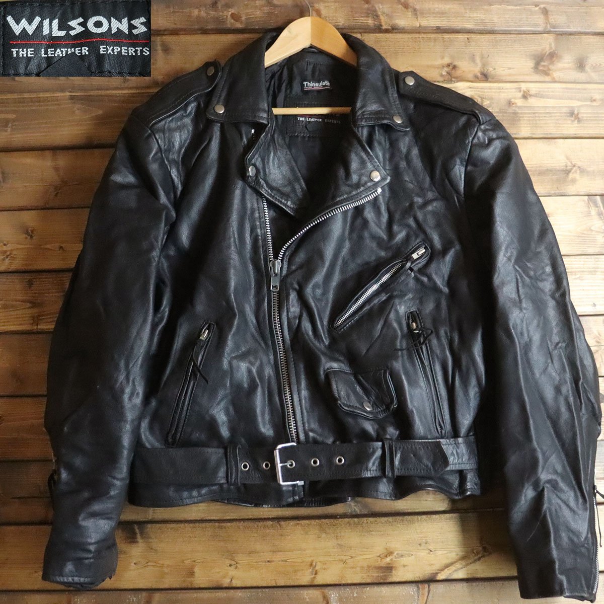  7T/T12.23-3 アメリカ古着 Wilsons ウィルソン ダブルライダース 本革 レザージャケット メンズ サイズXL パキジャン(XLサイズ以上)｜売買されたオークション情報、yahooの商品情報をアーカイブ公 XLサイズ以上