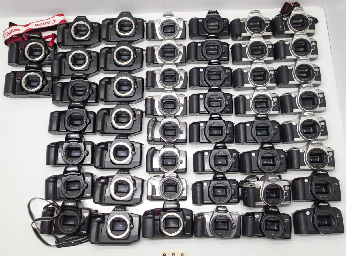M988E 大量 CANON キャノン 一眼レフ フィルム カメラ ４８台 EOS kiss 100 650 630 1000 QD PANORAMA IX50 等 ジャンク