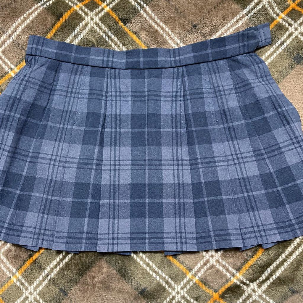1円 〜 制服 ロイヤルブルー系チェック柄 マイクロミニスカート