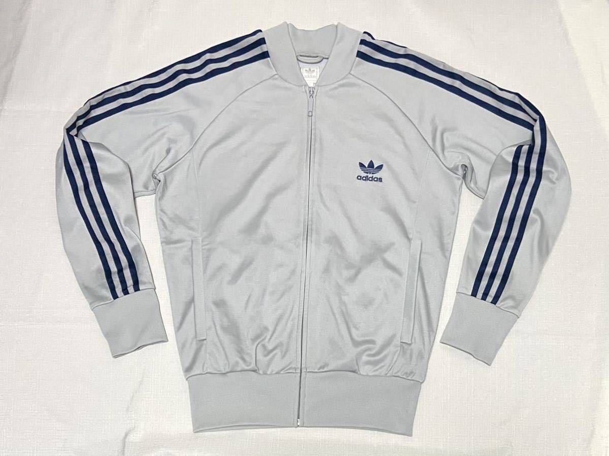 レア色 adidas オリジナルス ATP ビンテージ 復刻 トレフォイルロゴ トラックジャケット ジャージ トラックトップ 灰 紺 アディダス 正規品