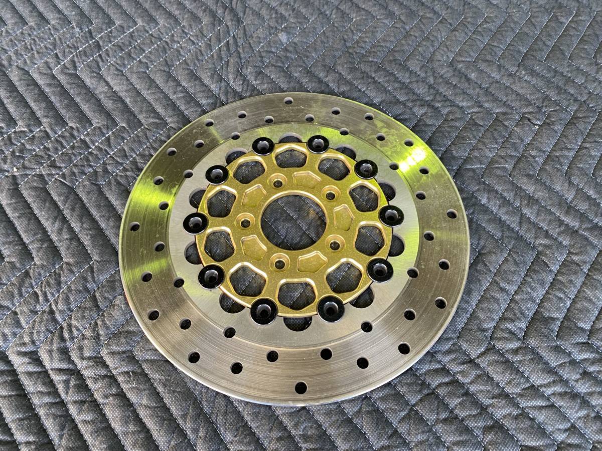 ハーレー ミスミ製 ブレーキローター 11.5インチ フロント 中古品 10スポーク ゴールドアルマイト ダイナ ソフテイル スポーツスター