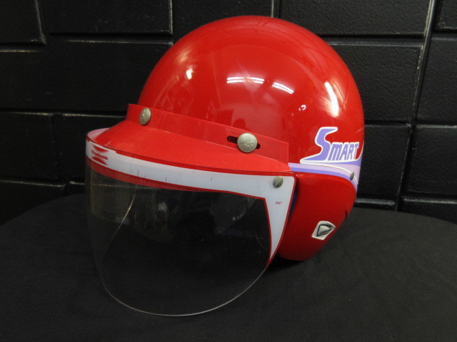 y5893 希少　ヴィンテージ　立花　CUSTOM ジェットヘルメット smart 　スマートB種　レッド　タチバナ レア 当時物