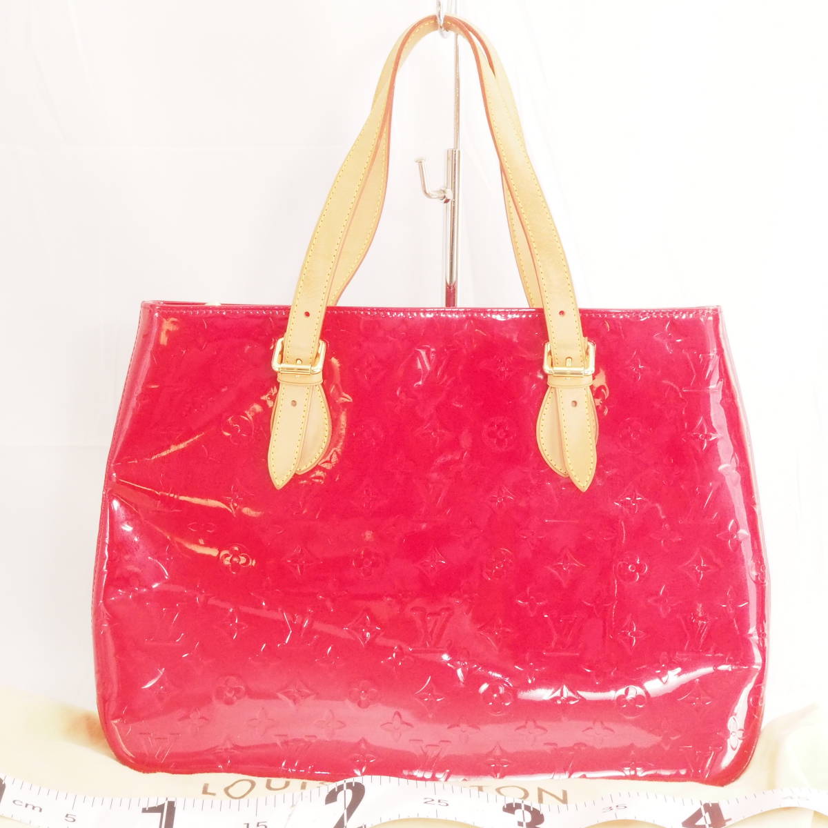 ルイ・ヴィトン モノグラム・ヴェルニ ブレントウッド ポムダムール LOUIS VUITTON トートバッグ ハンドバッグ[Pa652]LD1