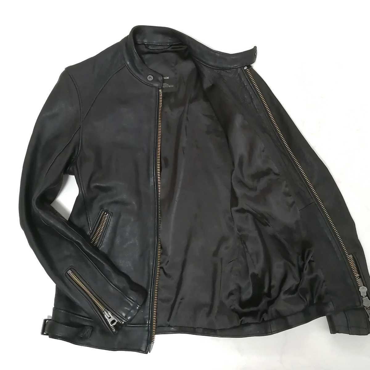 美品!! L〜LL相当 ジャックローズ 羊革 ライダースジャケット レザー 