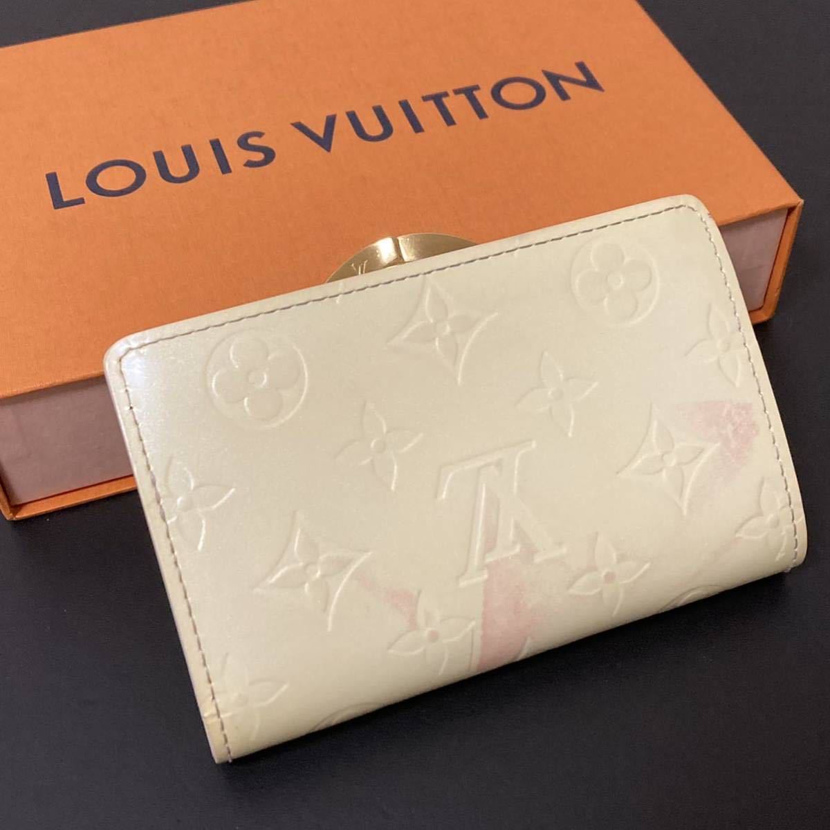 Louis Vuitton ヴェルニ ポルトフォイユ ヴィエノワ オフ白 ○内側 超美品○ルイヴィトン ヴェルニ ポルトフォイユ ヴィエノワ