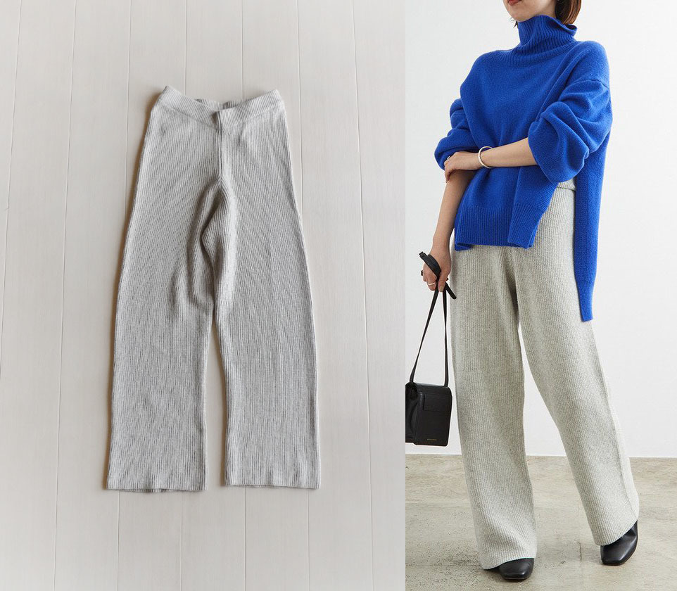 アダムエロペ 定価1，7万 カシミヤ混のニットパンツ FREE ワイドパンツ Adam et Rope' イージーパンツ カシミア