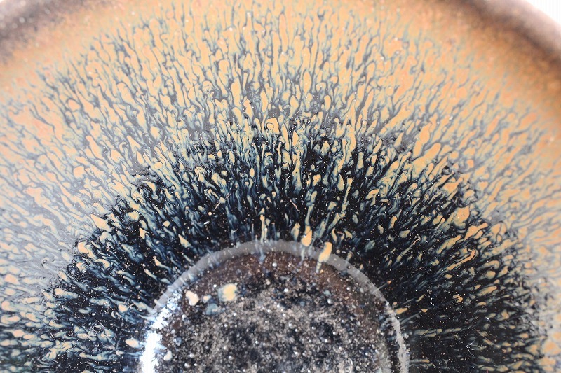 中国古美術・宋建窯風・曜変七彩油滴天目茶碗・抹茶碗・茶道具・