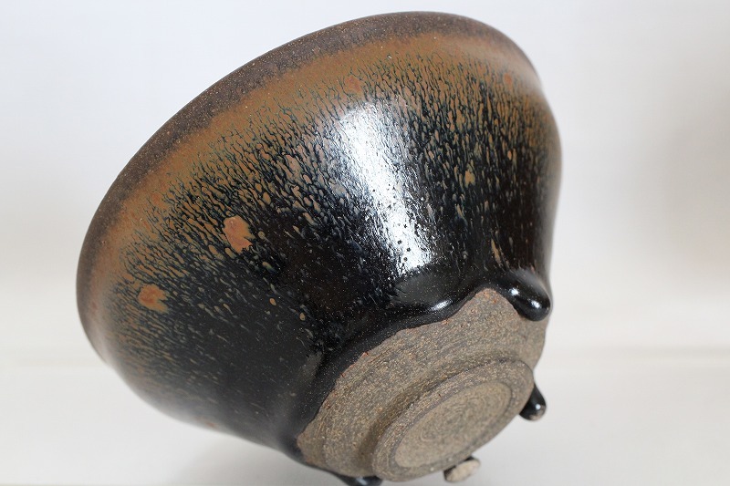 中国古美術・宋建窯風・曜変七彩油滴天目茶碗・抹茶碗・茶道具・