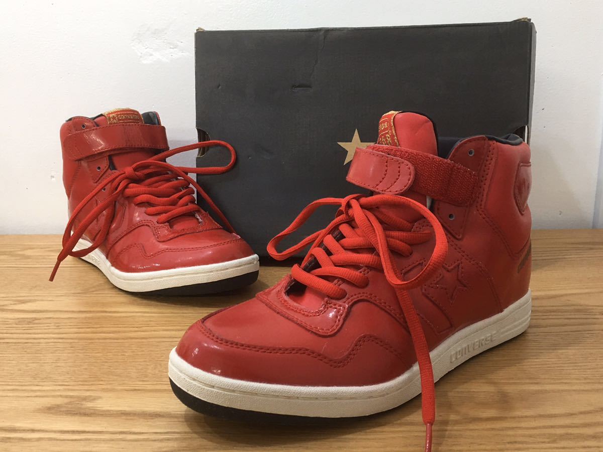 D3A002◆ コンバース CONVERSE オールスター ALLSTAR ウエポン 本革レザー 赤色 ハイカット スニーカー 26.5cm RRD0811