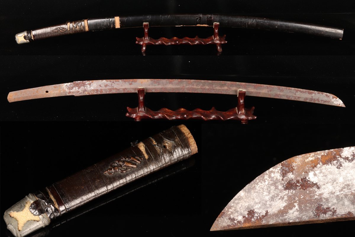 【本物保証，限定SALE】 URA /刀剣美術/無銘/黒漆塗鞘わきざし/53.8㎝/大阪68771号/3-1-27 検 骨董/日本刀/武具/刀装具/外装/拵え/甲冑/鐔(脇差、短刀)｜売買されたオークション情報、yahooの商品情報をアーカイブ公開 - オ 脇差、短刀