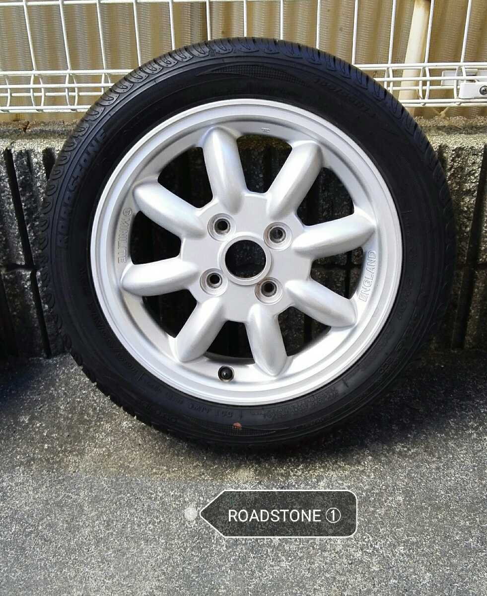 中古美品 アルミホイールバリ山タイヤ付き 165／55／14アルミ4本セットバリ山綺麗