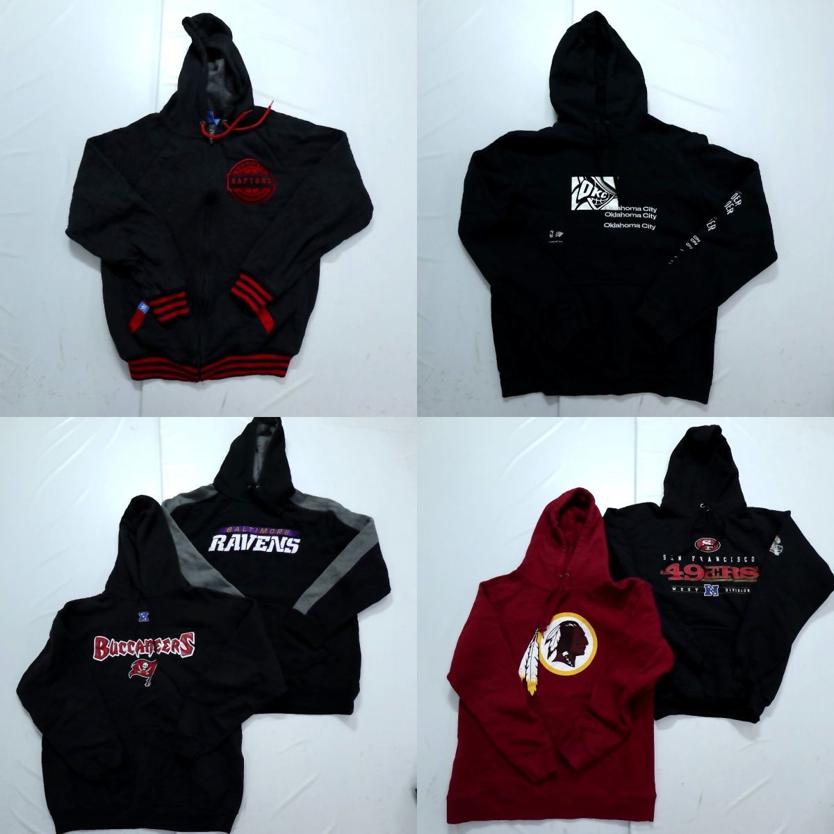 ◎プロチーム スウェットパーカー MIX Set レッドスキンズ 他 (メンズS/M ） 6枚セット まとめ売 古着 1円スタート 最落なし ML140