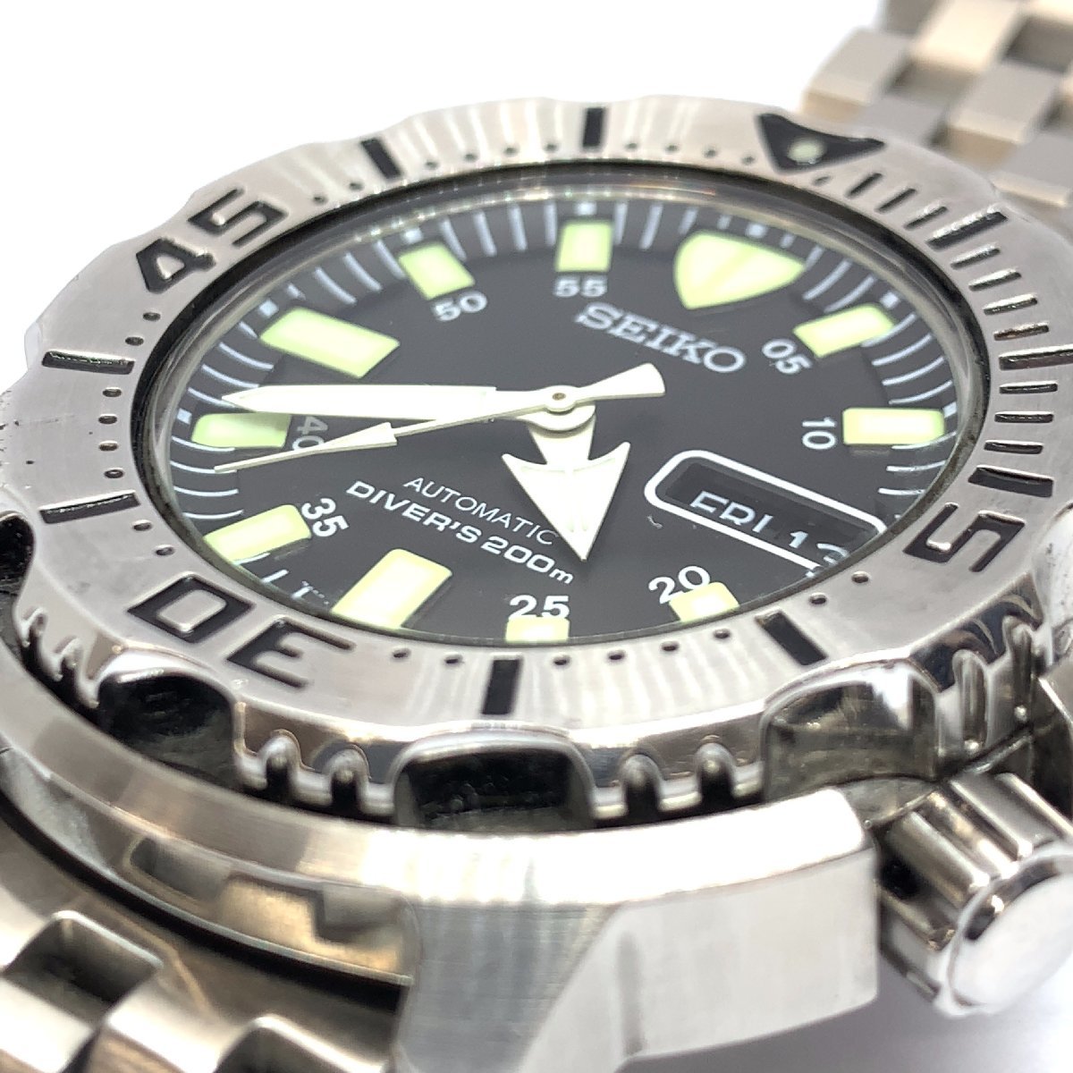 稼働品 SEIKO セイコー ブラックモンスター ダイバーズ ウォッチ