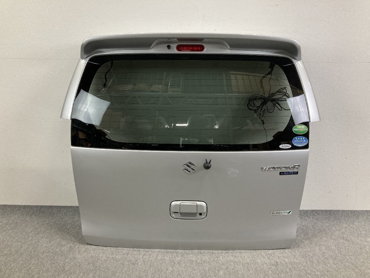 凹み無 MH34S 前期 ワゴンR 純正 バックドア リアゲート ルーフスポイラー バックカメラ付 Z2S シルキーシルバーM 銀 (YM4038)