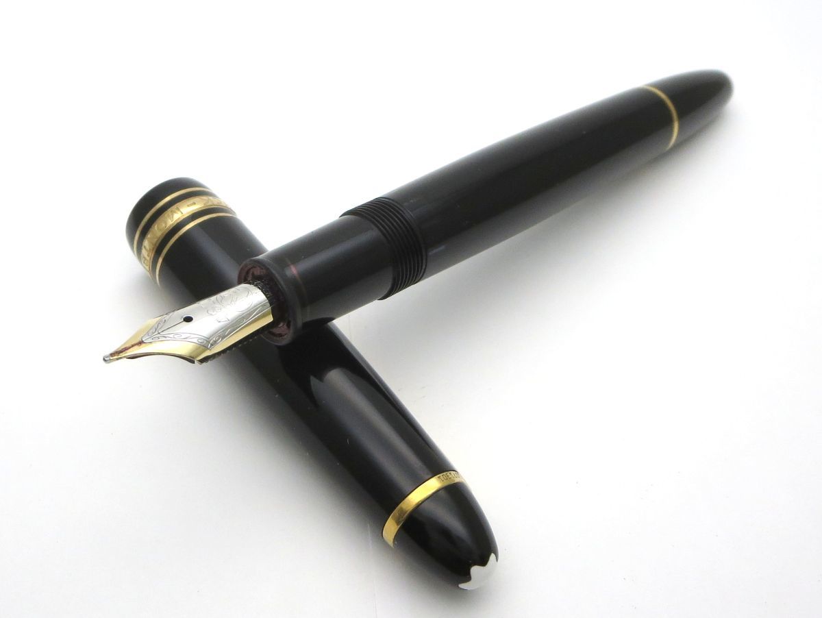 1000円スタート 万年筆 MONTBLANC モンブラン マイスターシュテュック ペン先4810 14K 585刻印 ブラック 文房具 筆記用具 12 R60012