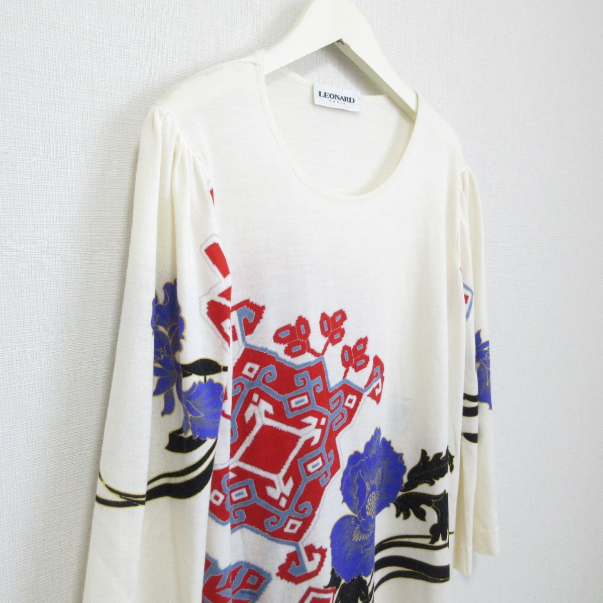LEONARD レオナール 七分袖 花柄 FASHION ワンピース - M 総柄 LEONARD