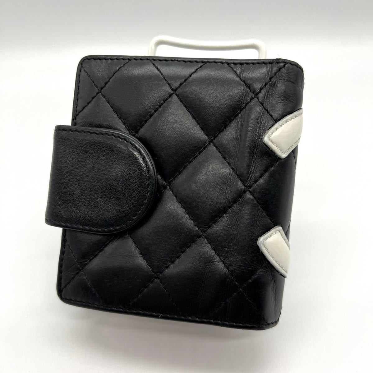 極美品！シャネル カンボンライン がま口 折り財布 ブラック 【公式通販】