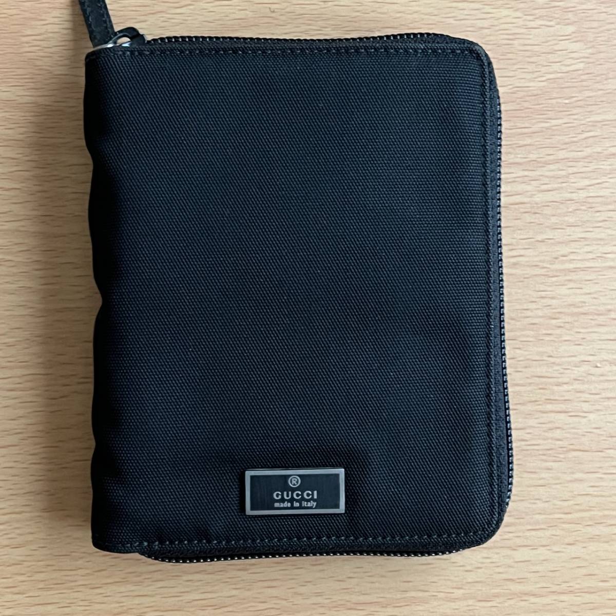 GUCCI グッチ システム手帳カバー 5穴式 ナイロン ブラック 中古