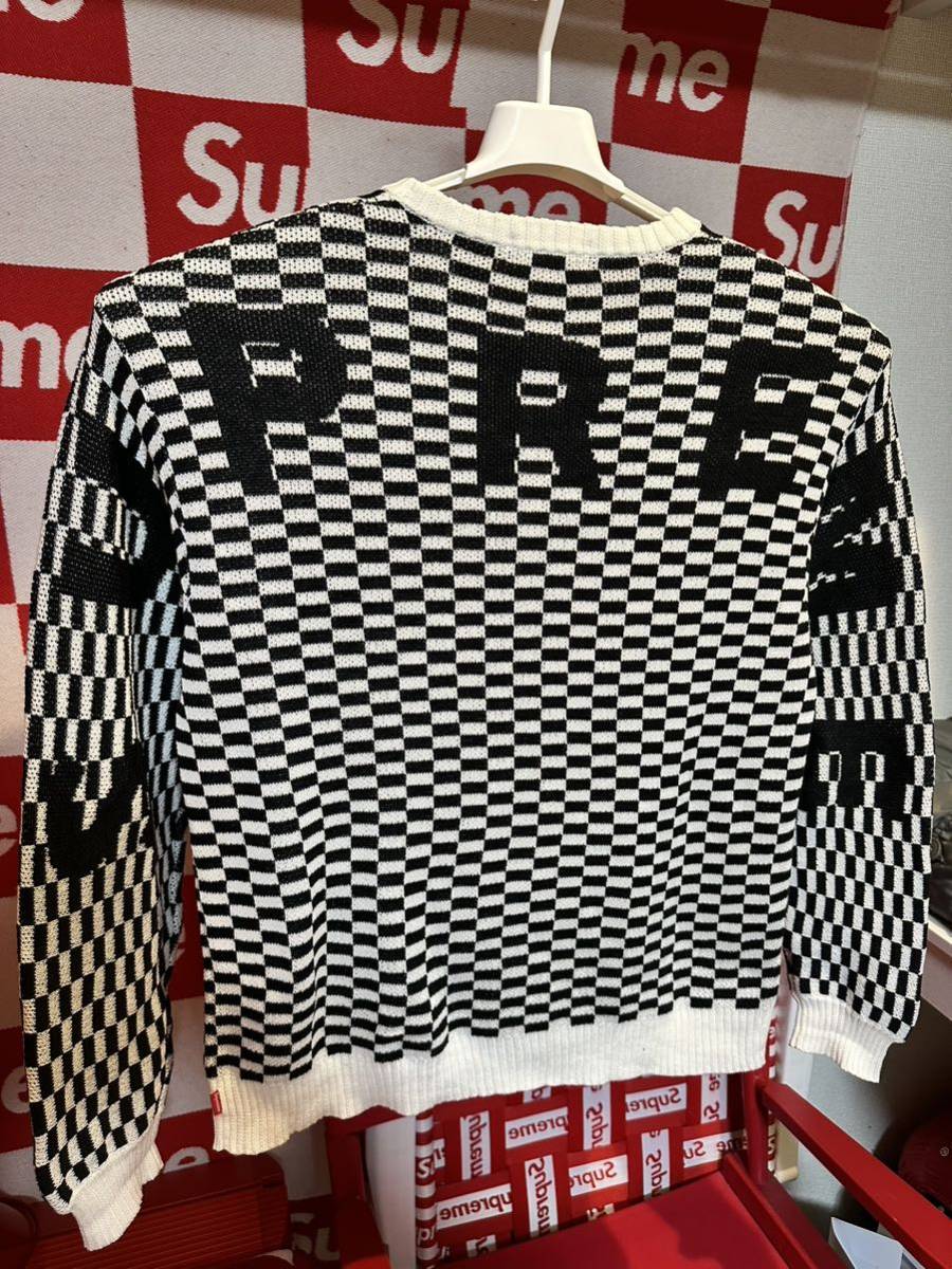 ☆希少☆超激レア☆Supreme Back Logo Sweater Checkerboard ☆希少☆超激レア☆Supreme Back Logo Sweater Checkerboard