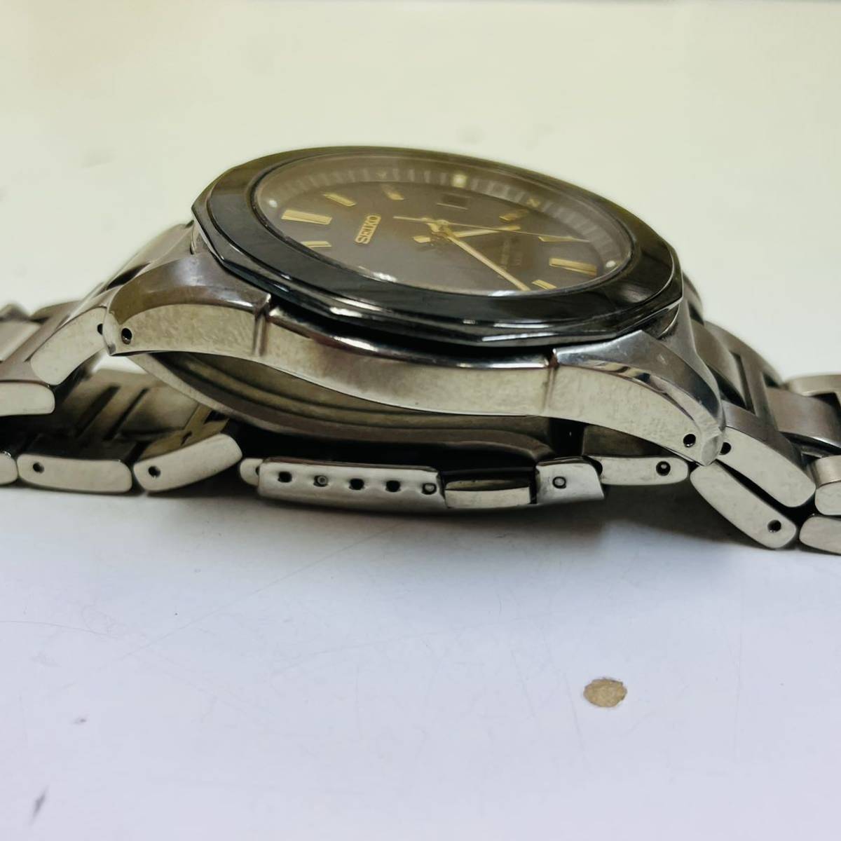 稼働 SEIKO セイコー 電波ソーラー 7B42-0AG0 ブライツ チタン 黒文字 