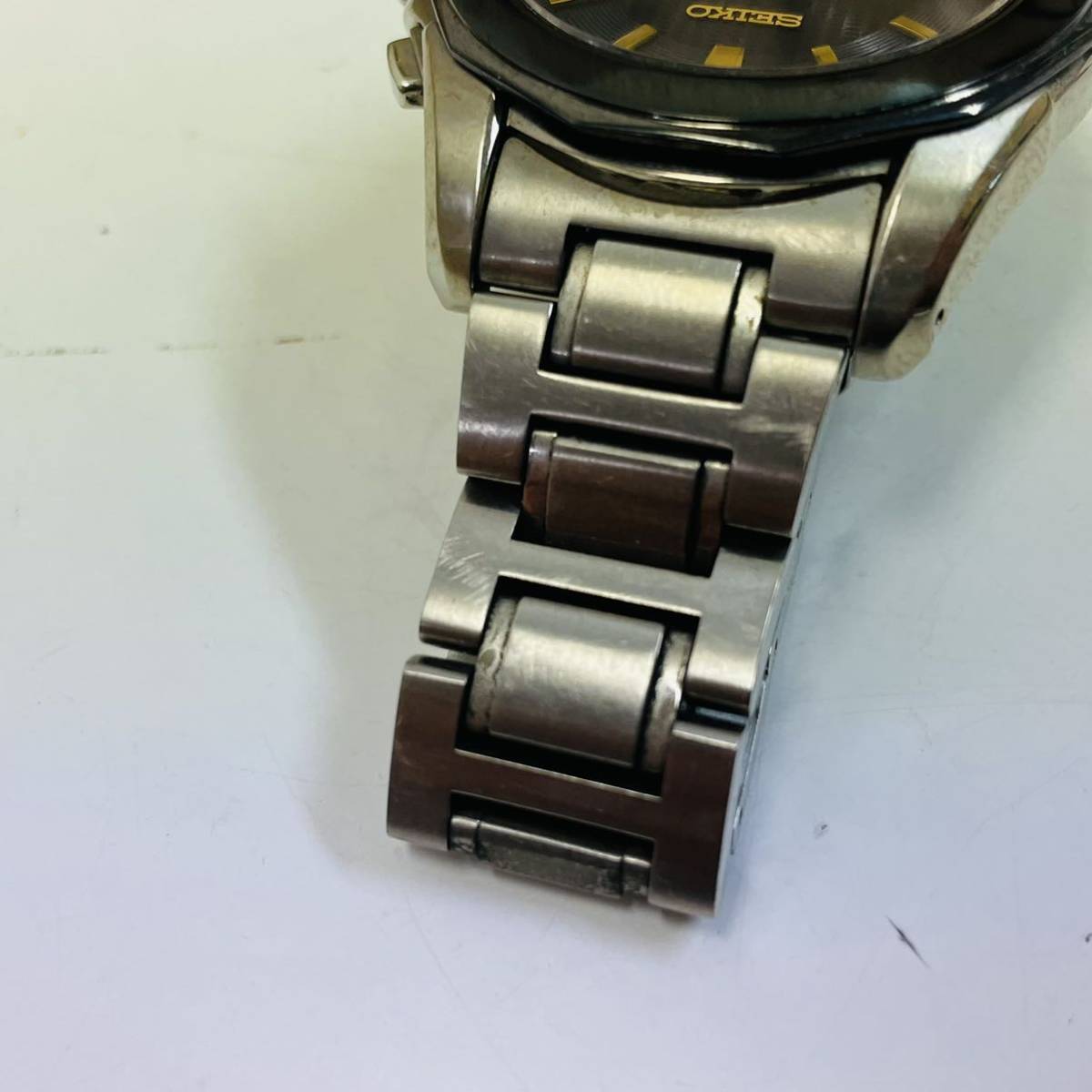 稼働 SEIKO セイコー 電波ソーラー 7B42-0AG0 ブライツ チタン 黒文字 