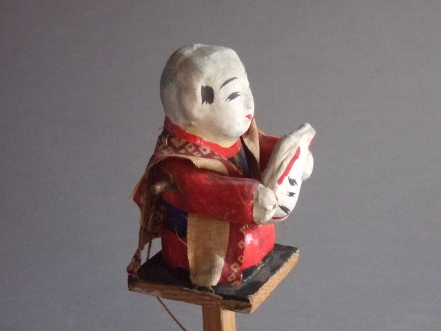 超逸品珍品戦前熊本狐面被り張子人形からくり人形郷土玩具郷土人形