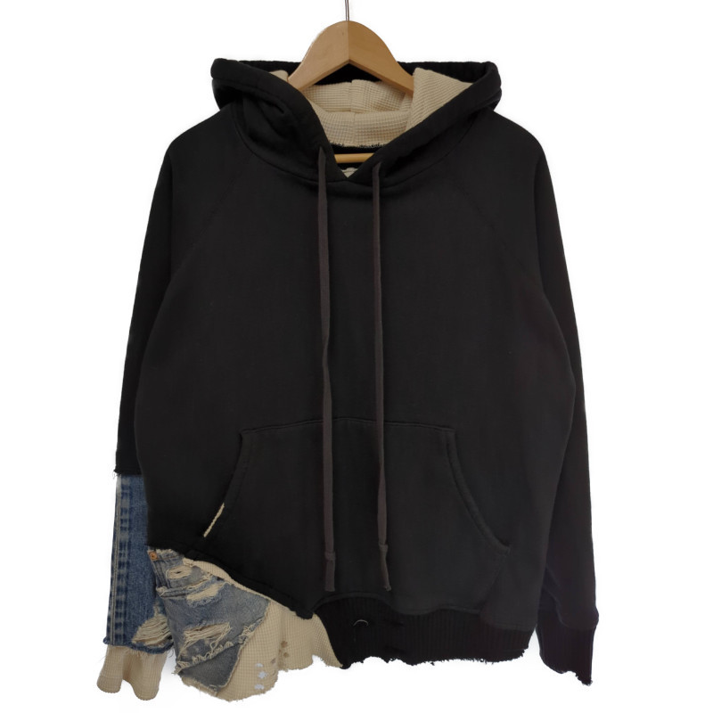Greg Lauren グレッグ・ローレン パーカー デニム切替 ダメージ加工