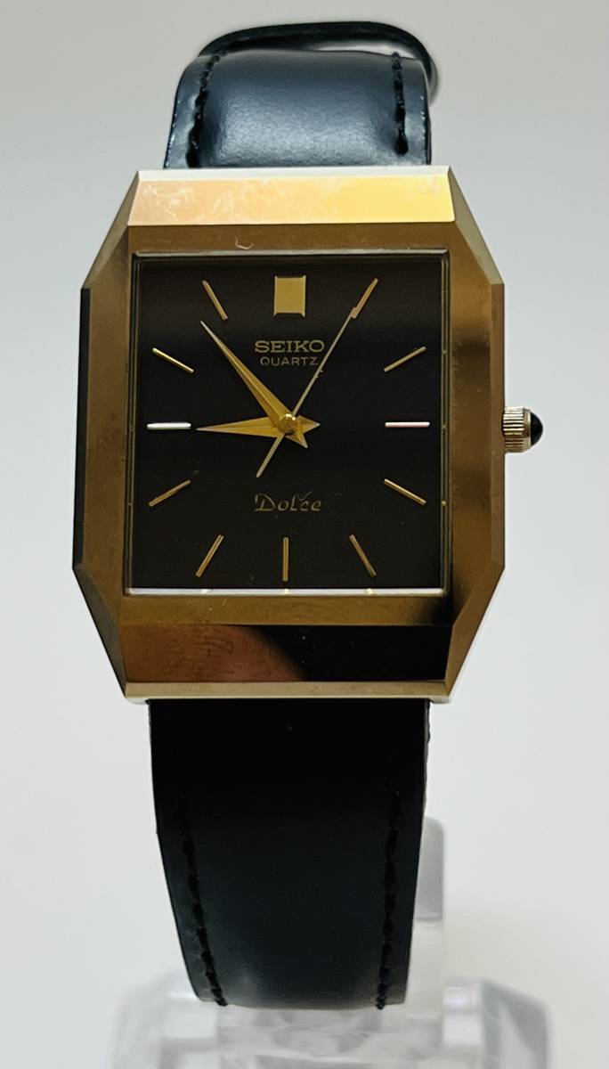 動作未確認 SEIKO セイコー ドルチェ 6030-5400 QZ 黒系文字盤 