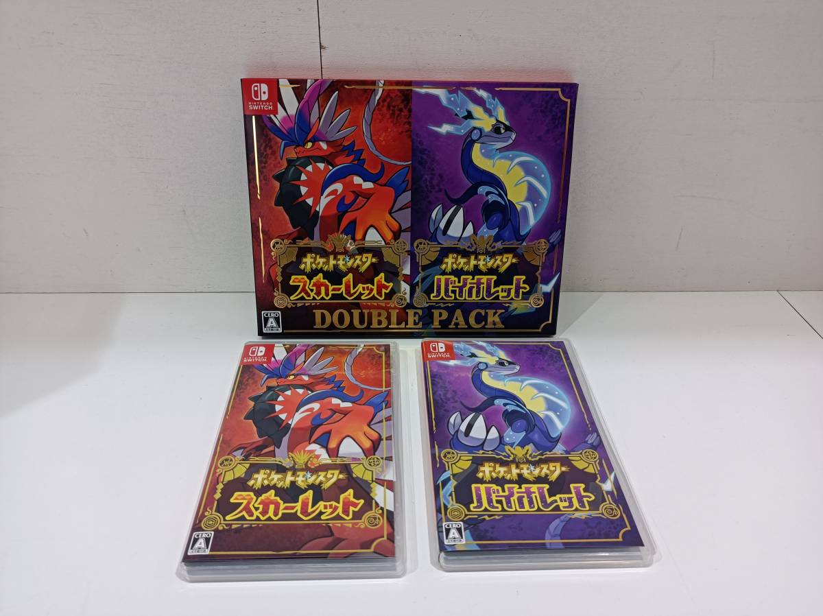 054 A）1円～☆ 中古　ニンテンドースイッチソフト 　ポケットモンスター スカーレット・バイオレット』ダブルパック