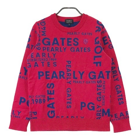 PEARLY GATES パーリーゲイツ ニット セーター ロゴ ピンク系 0