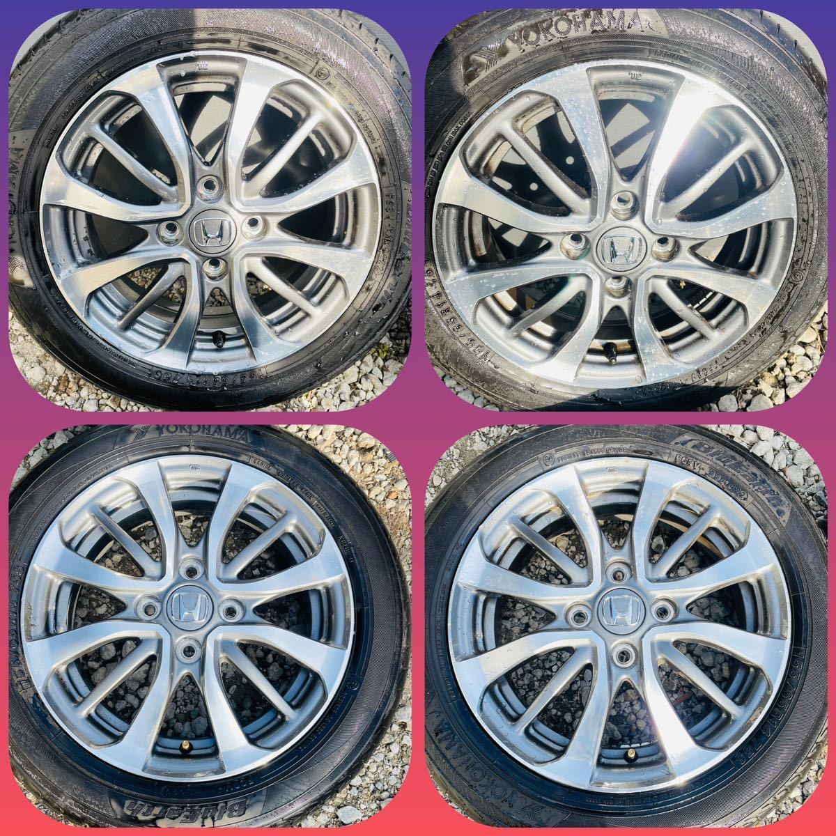ホンダ純正ホイール【155/65/R14】【14x4.5J】【PCD 4x100】ヨコハマ 