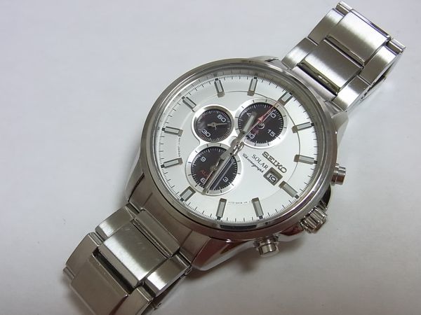 ◆セイコー　ソーラー　クロノグラフ　アラーム機能付　男性用　[V172-0AR0]