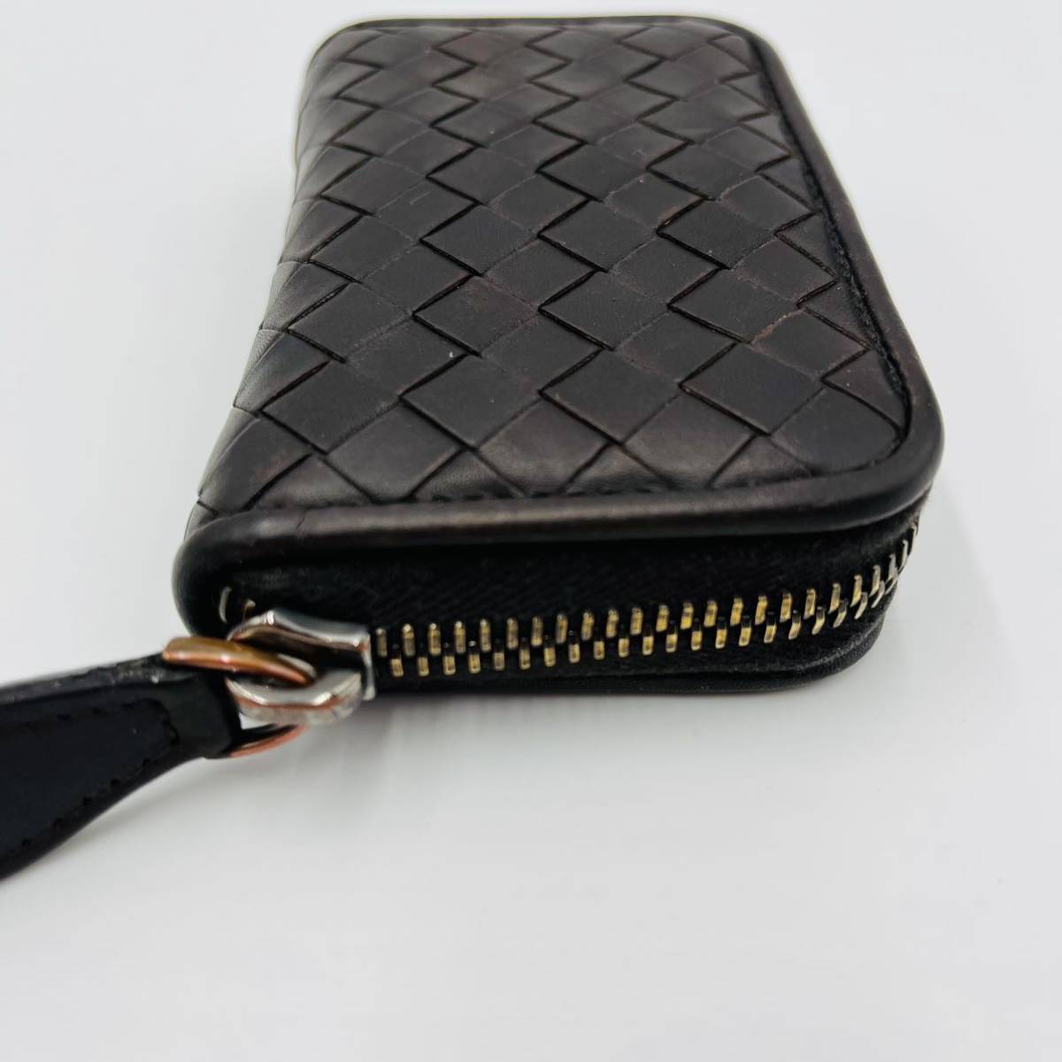 1円 良品 BOTTEGA VENETA ボッテガヴェネタ○ラウンドファスナー長財布