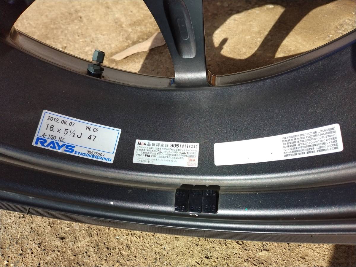 希少 RAYS VOLKRACING VR G2 16インチ5.5j +47 4本 ブロンズ2本 