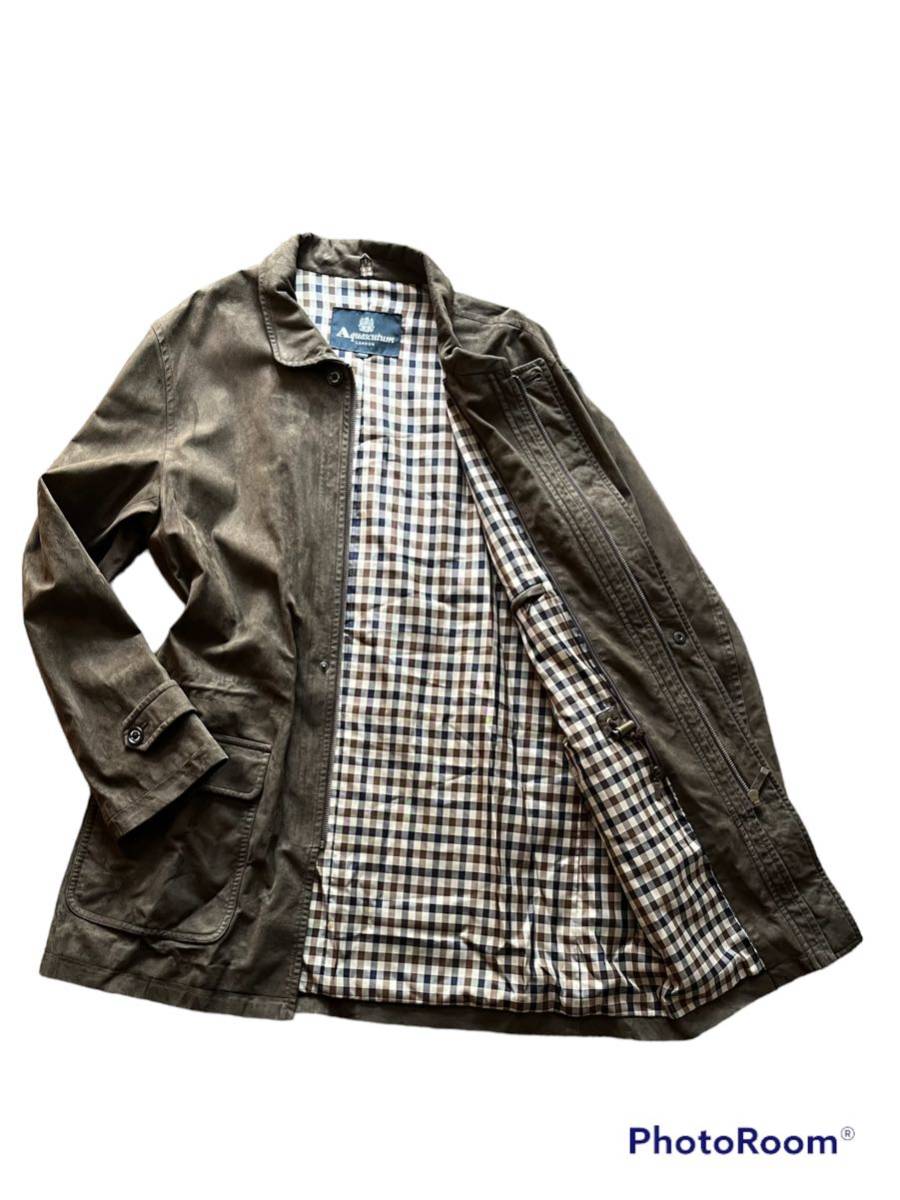 ☆Aquascutum アクアスキュータム 麻100% スタンドカラー リネン
