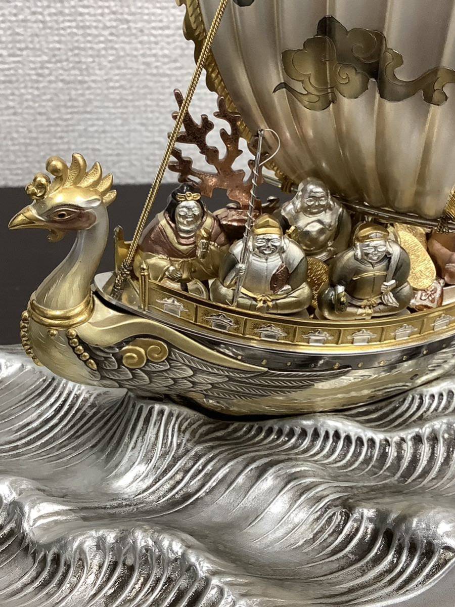 S- 33銀製 宝船「STERLING960」刻印有り 重量（約）141.8g 関 武比古