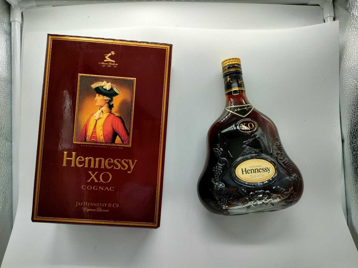古酒 ヘネシー XO コニャック 金キャップ 1L 箱付 同梱不可 1円～ HENNESSY XO ヘネシー 金キャップ