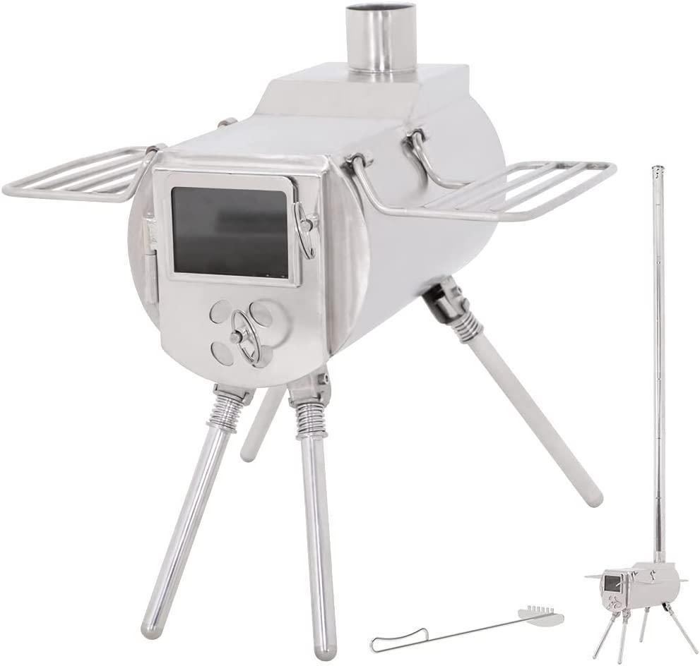 Soomloom 薪ストーブ 暖炉 煙突付き テント調理 ステンレス鋼 折りたたみ コンパクト 焚き火 キャンプアウトドアヒーター2 煙突付き テント調理  Soomloom ステンレス収納パック Soomloom卓上薪ストーブDECO バーベキューBBQ焚き火台