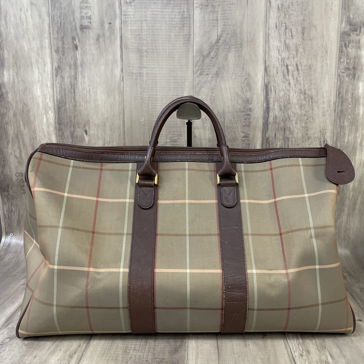 良品 Burberrys バーバリーズ ミニボストンバッグ ノバチェック 玉虫色