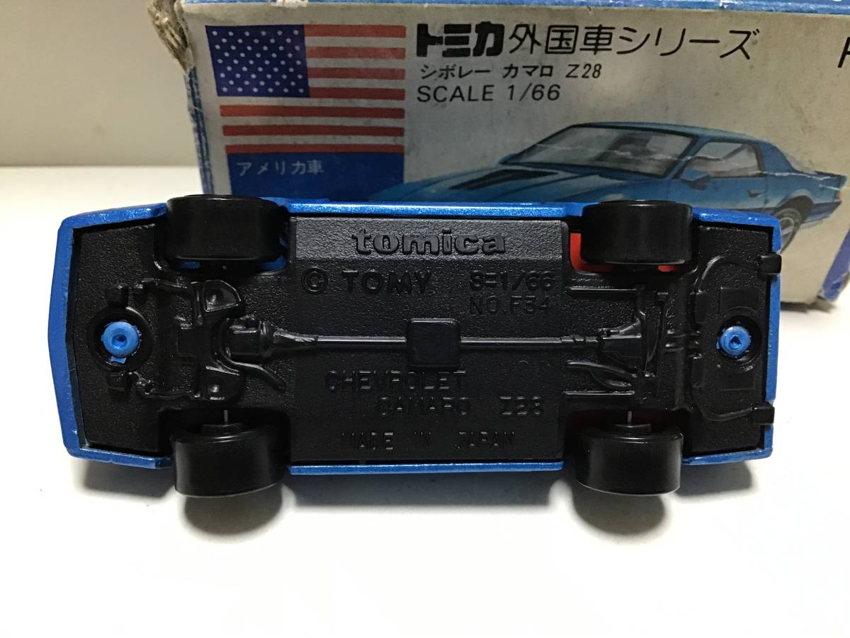 トミカ 外国車シリーズ 青箱 F34 シボレー カマロ Z28 日本製 訳有