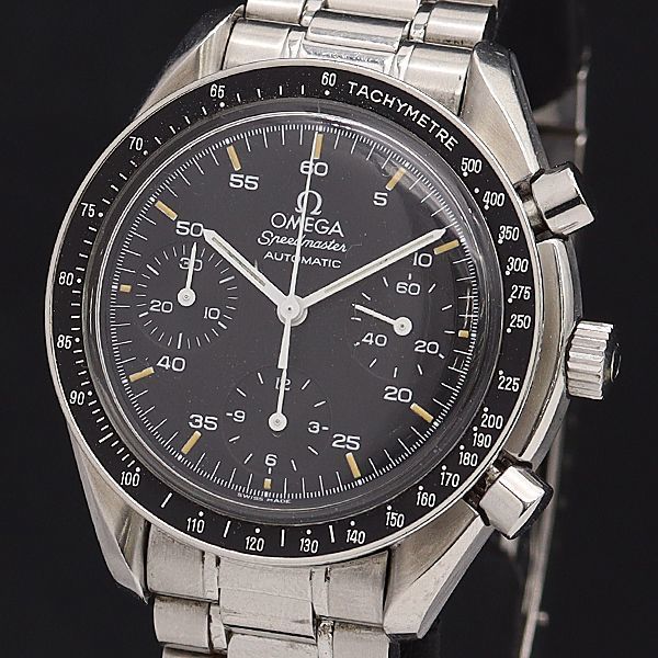 1円 2023/1OH済 稼働 良品 オメガ スピードマスター Cal.3220 黒文字盤 3510.50 クロノグラフ AT/自動巻 メンズ腕時計 NKM 0599610