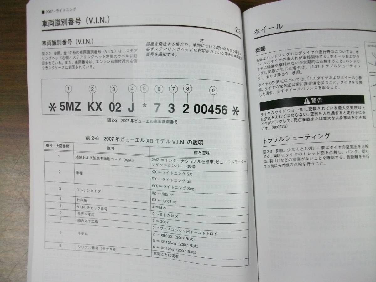 【低価，限定SALE】 ２００７年　ＢＵＥＬＬ　ライトニング　日本語版　サービスマニュアル