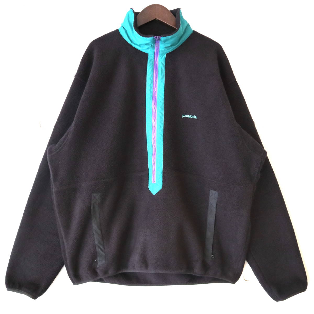 希少ブラック] 80s Patagonia Zip Pull Over L パタゴニア 3/4ジップ